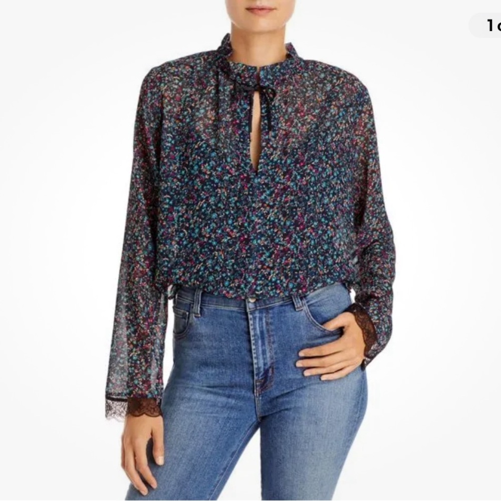 See by Chloe Floral Blouse Top Black XL 42